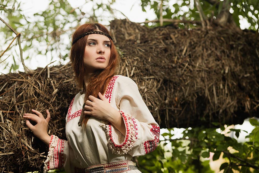 Women in Slavic costumes in Chittagong