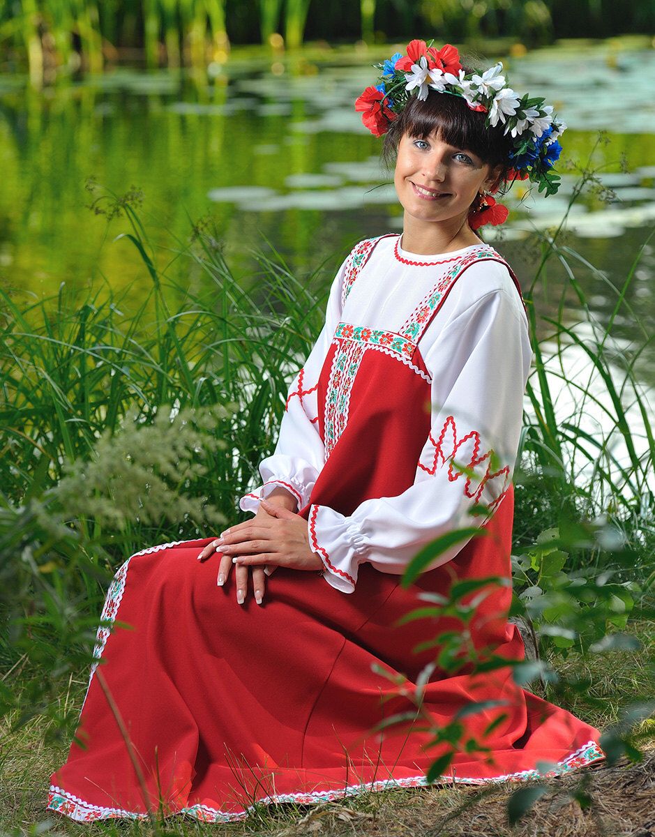 Beautiful girl Girls in Slavic costumes in Chittagong